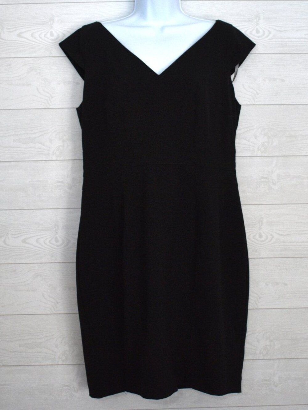 Marc New York Black V-Neck Sheath Little Black Dress Size 4
